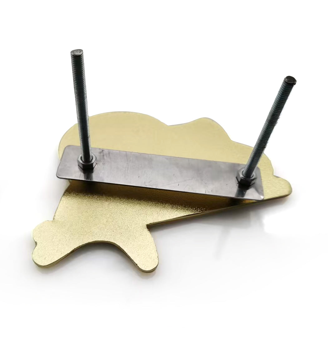 Grill Badge - NEW - Flagman Duck & Whale - Gold with Black & White