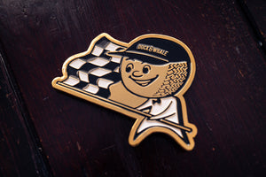 Grill Badge - NEW - Flagman Duck & Whale - Gold with Black & White