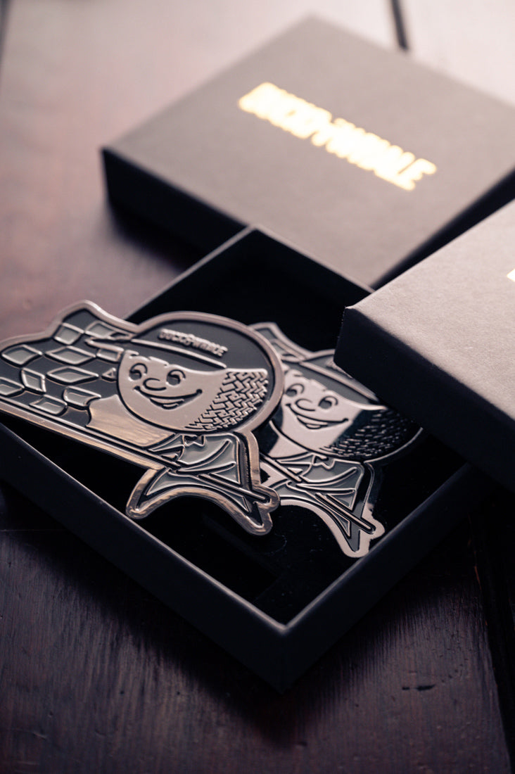 Grill Badge - NEW - Flagman Duck & Whale - Black Nickel with Black & Grey