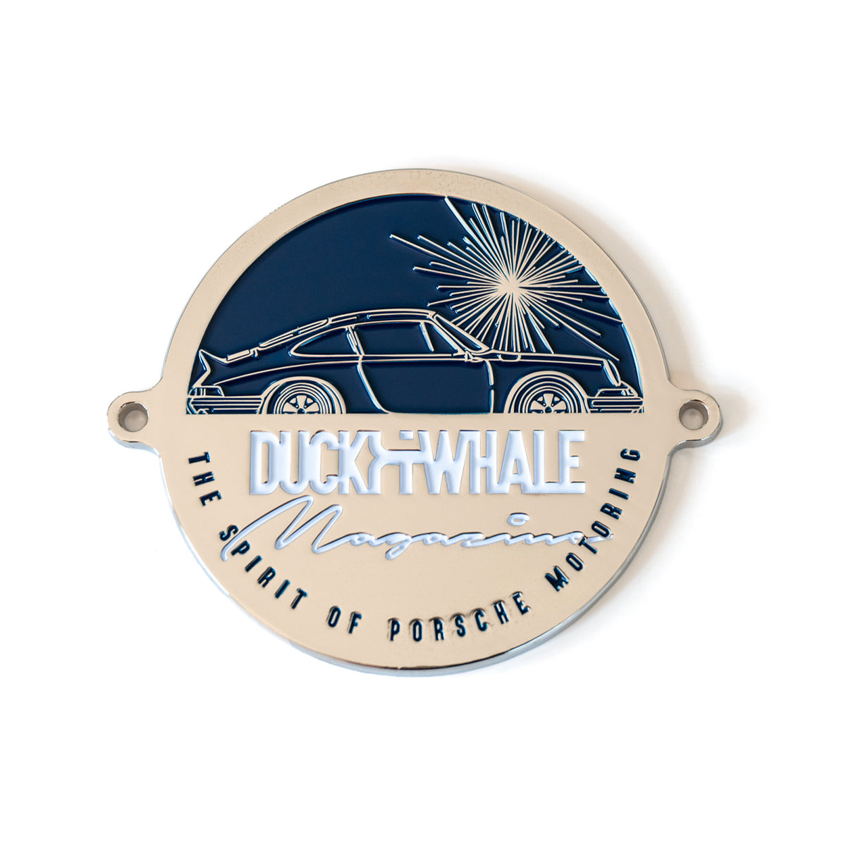 Grill Badge - Silver / Blue D&amp;W The Spirit Of Porsche Motoring