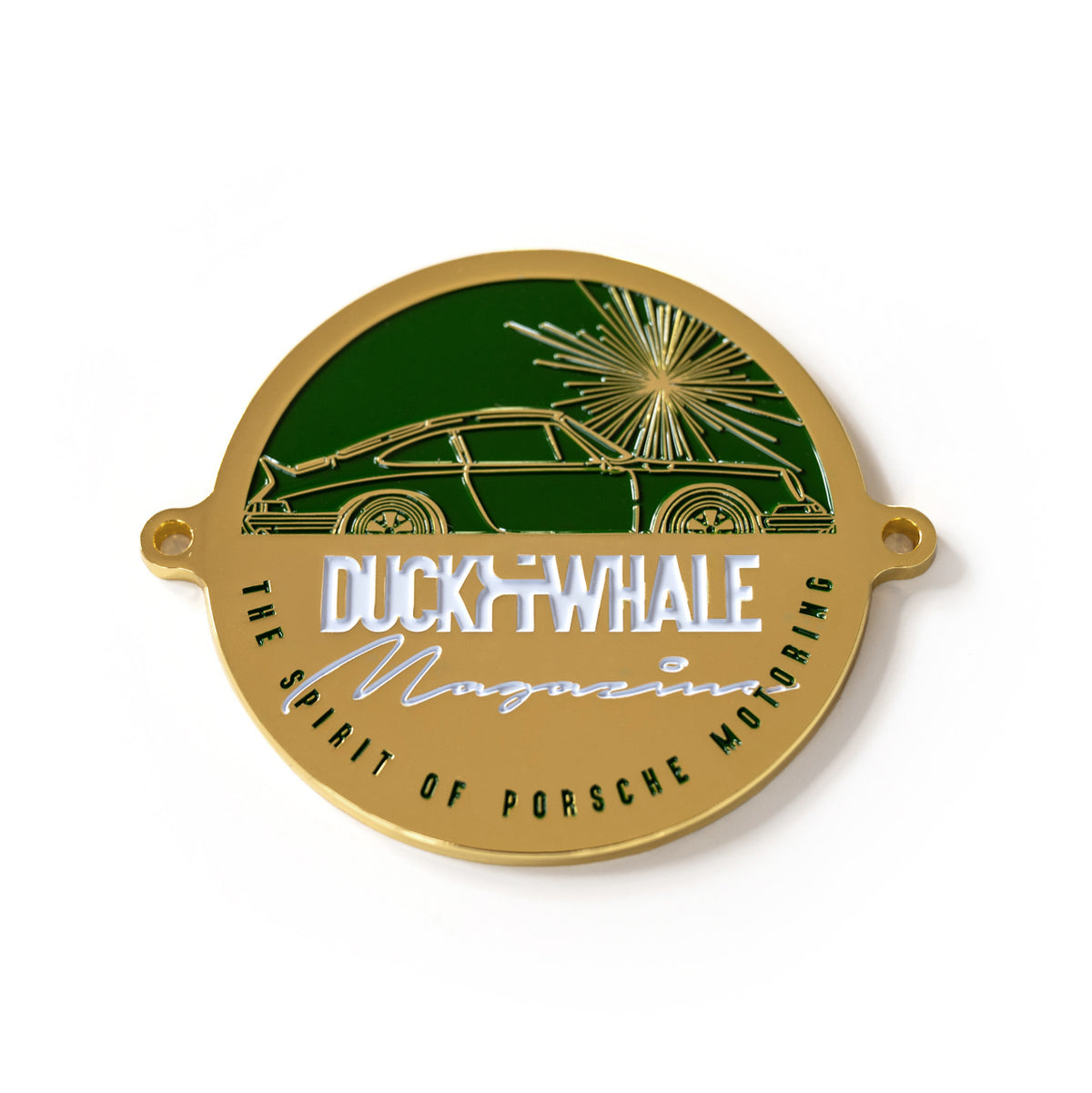 Grill Badge - Gold / Green - D&amp;W The Spirit Of Porsche Motoring