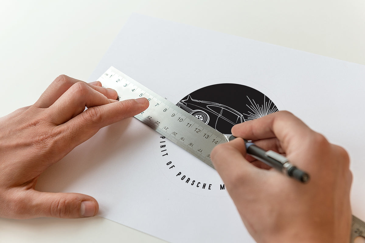 Grill Badge - Gold / Green - D&W The Spirit Of Porsche Motoring