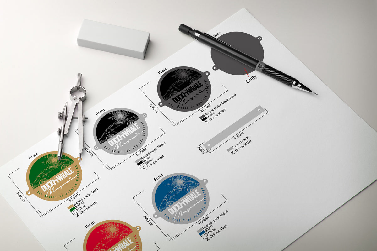 Grill Badge - Gold / Green - D&W The Spirit Of Porsche Motoring